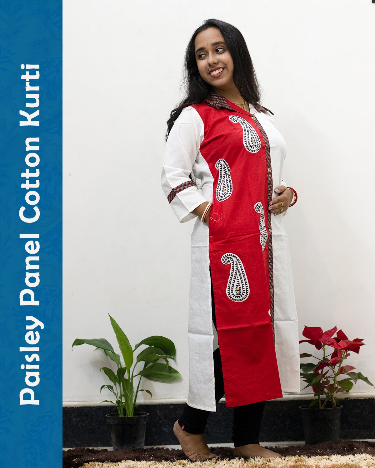 Paisley Panel Cotton Kurti