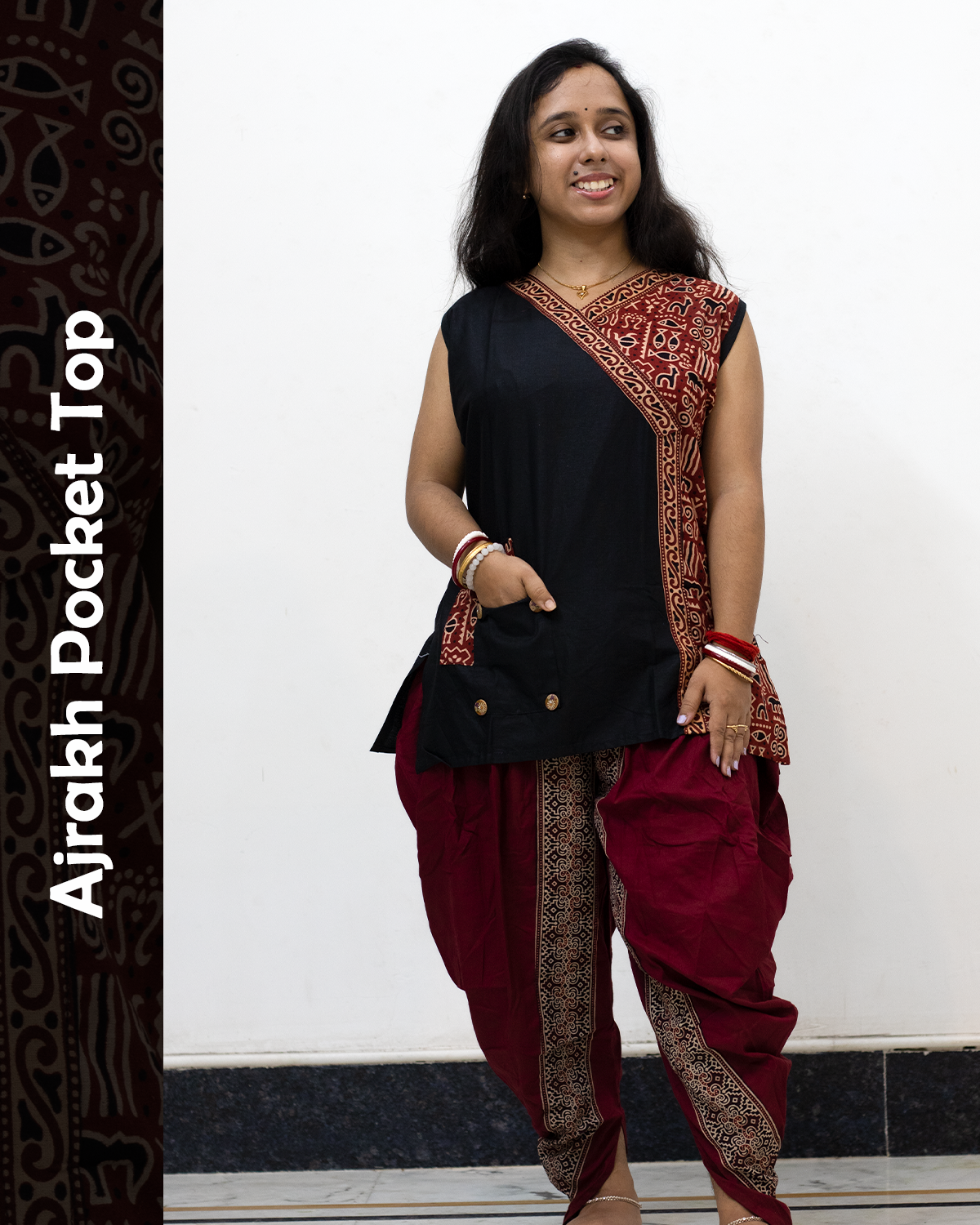 Ajrakh Pocket Top