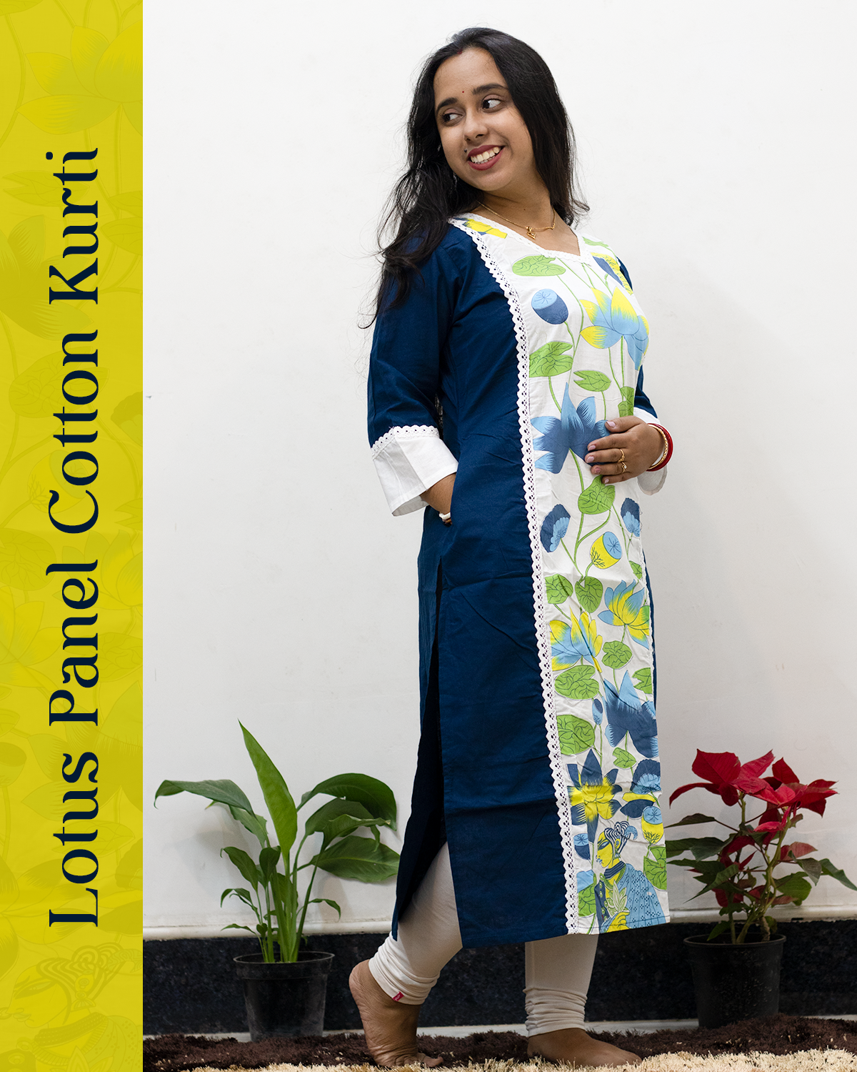 Lotus Panel Cotton Kurti