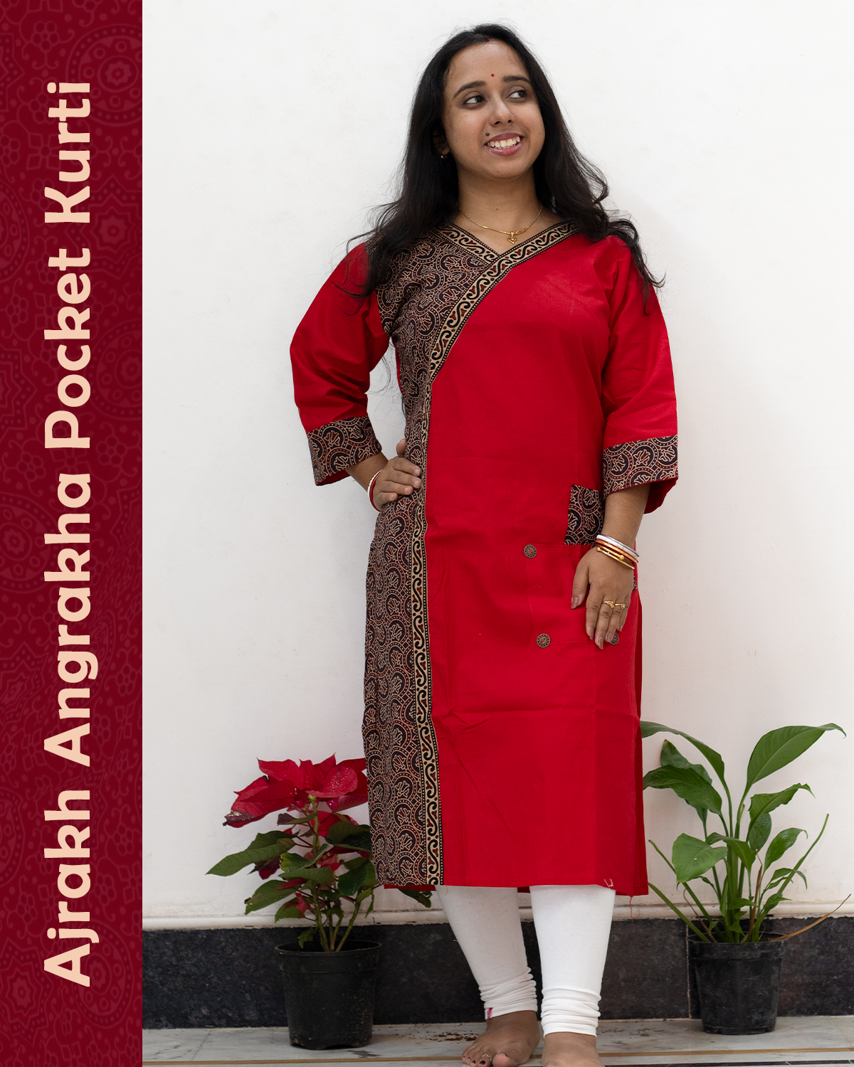 Ajrakh Angrakha Pocket Kurti