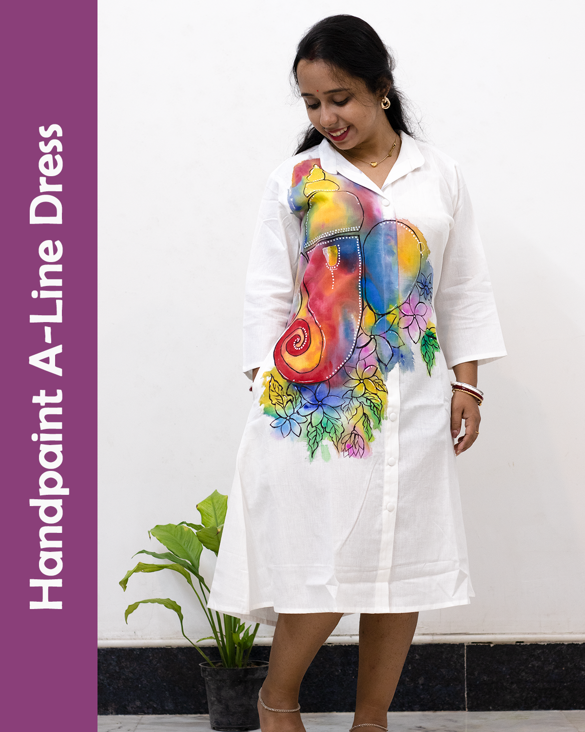 Handpaint A-Line Dress