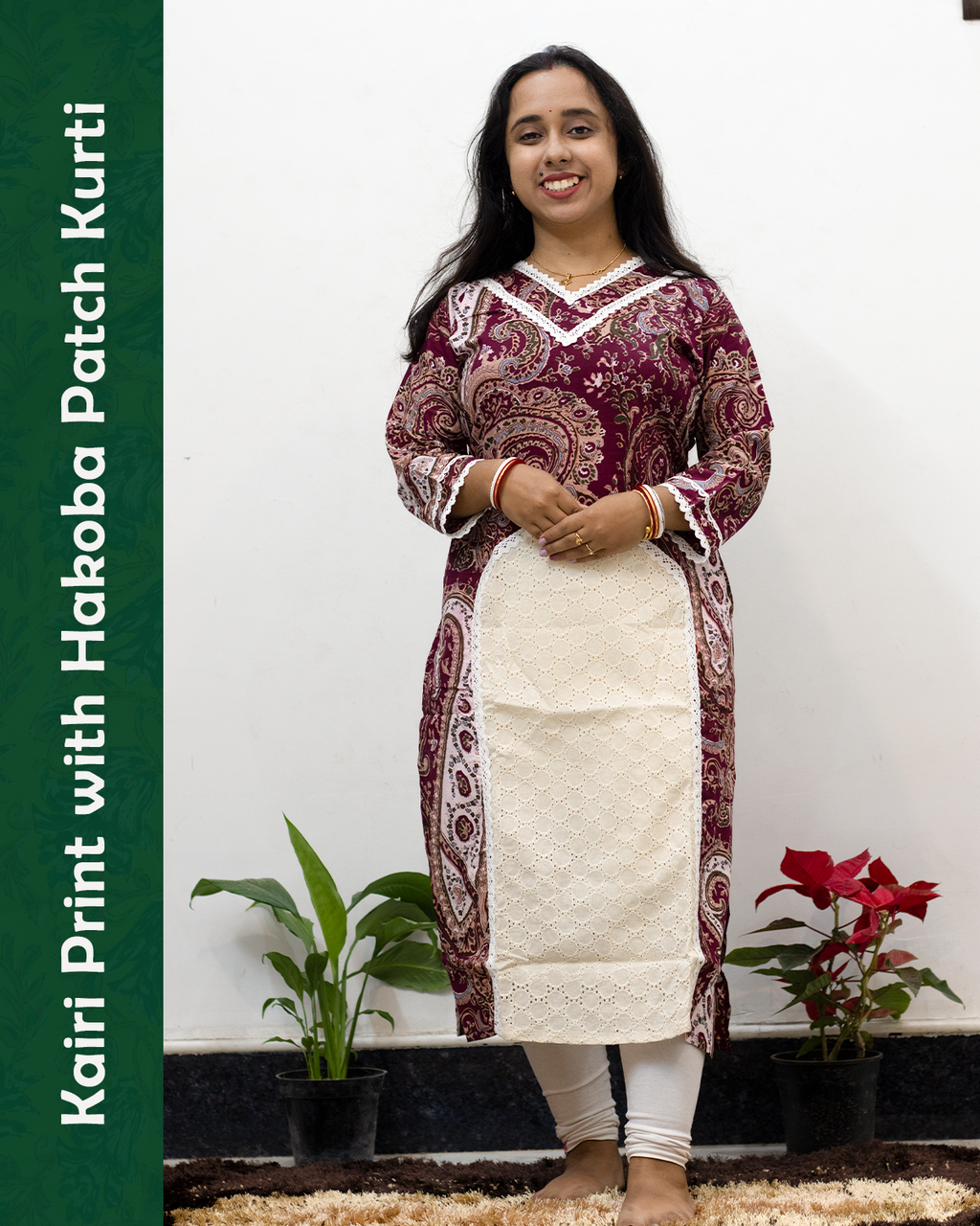Kairi Print with Hakoba Patch Kurti