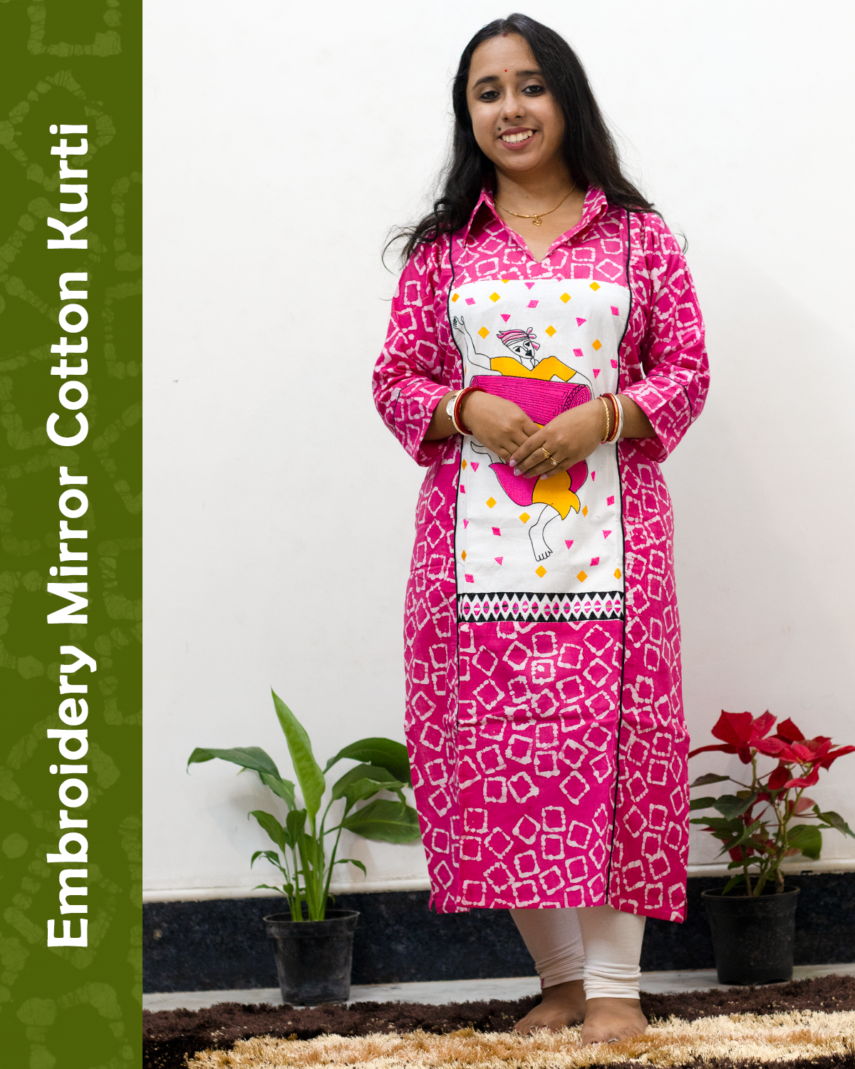 Embroidery Mirror Cotton Kurti