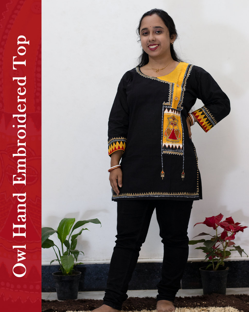 Owl Hand Embroidered Top