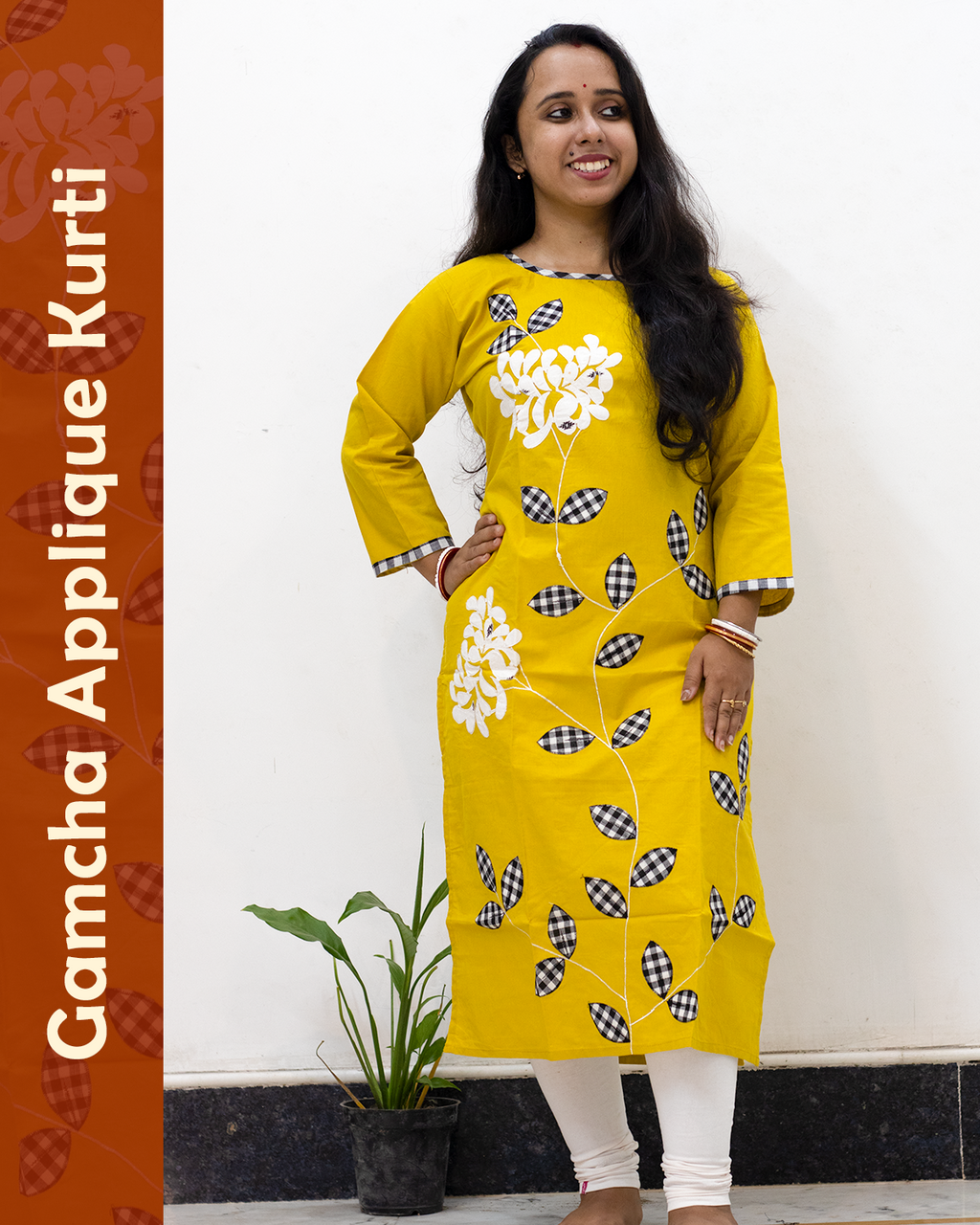 Gamcha Applique Kurti