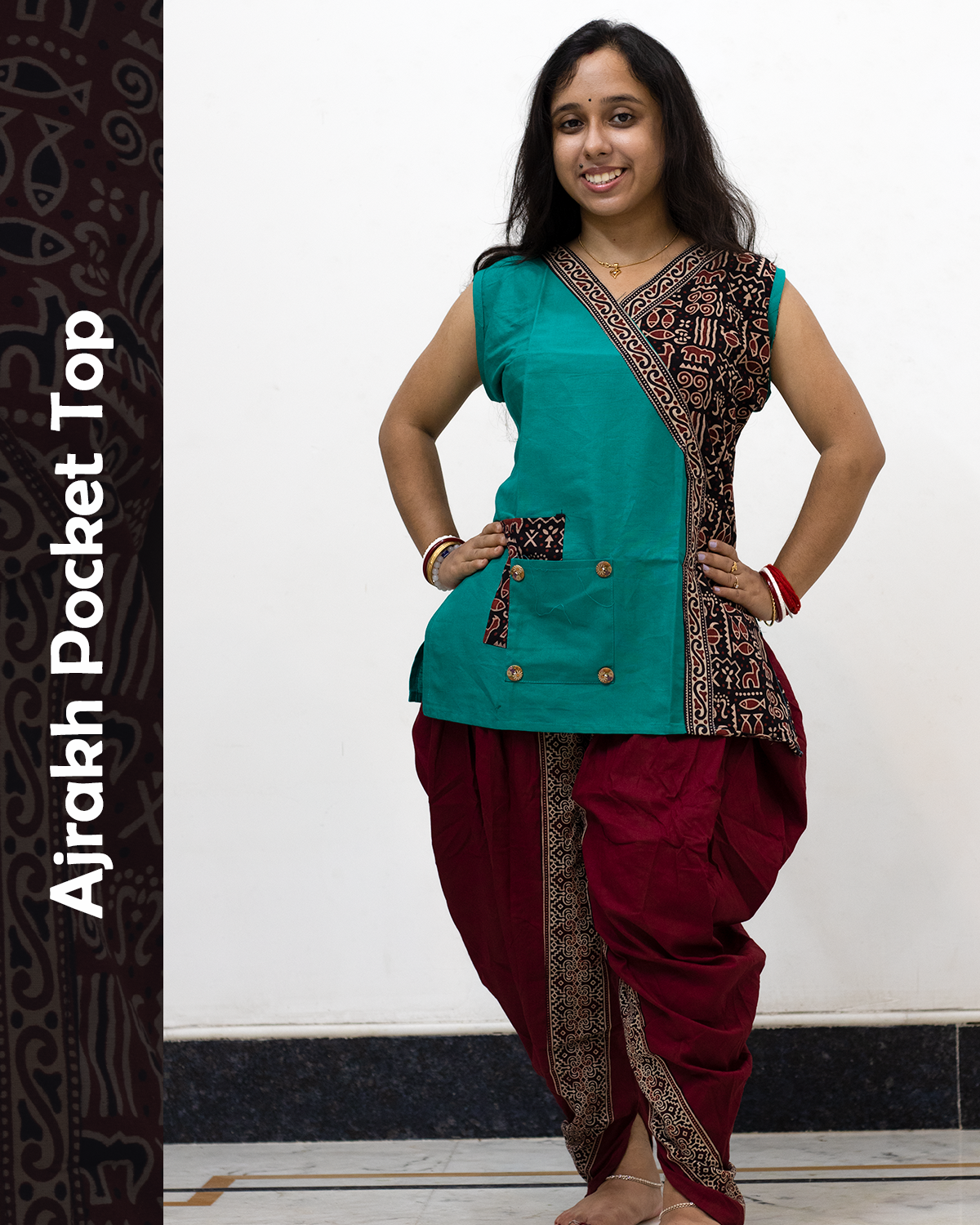 Ajrakh Pocket Top