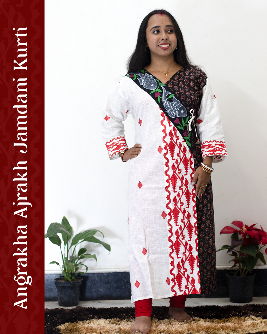 Angrakha Ajrakh Jamdani Kurti