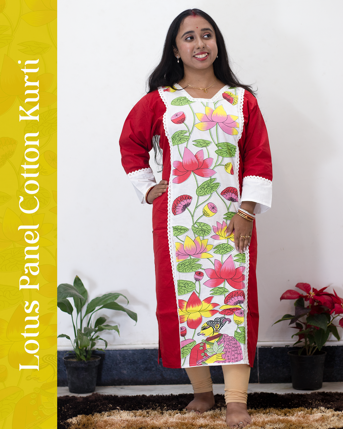 Lotus Panel Cotton Kurti
