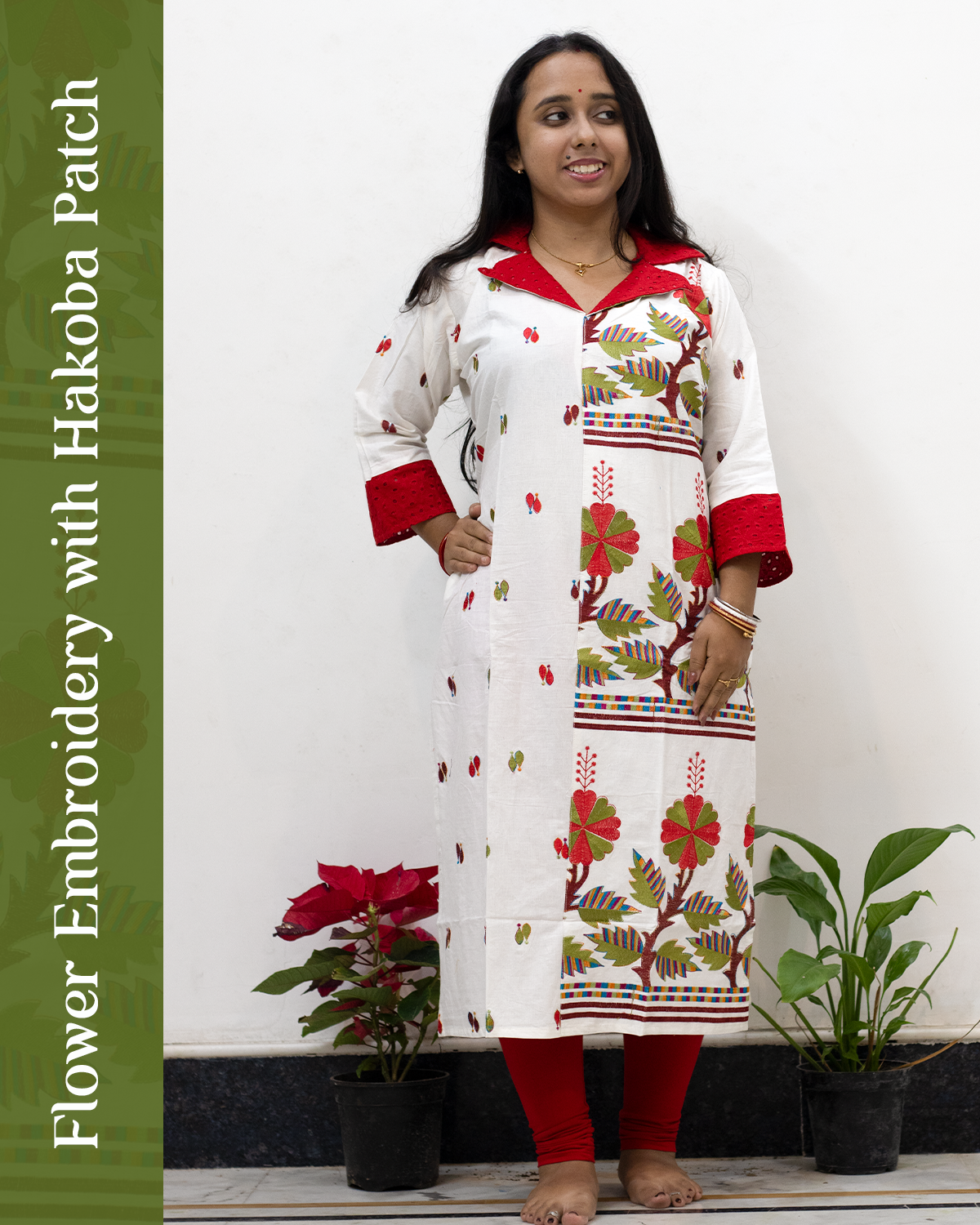 Flower Embroidery with Hakoba Patch