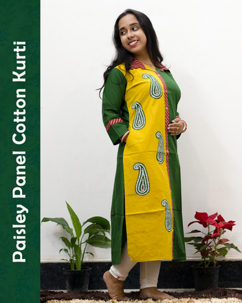 Paisley Panel Cotton Kurti
