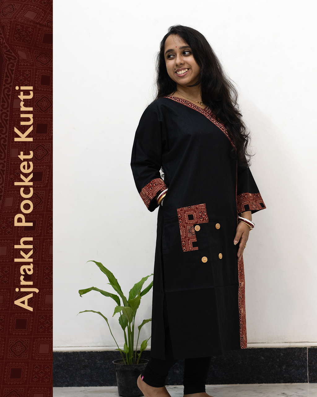 Ajrakh Angrakha Pocket Kurti