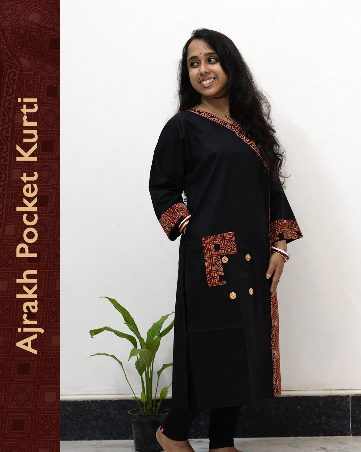 Ajrakh Angrakha Pocket Kurti