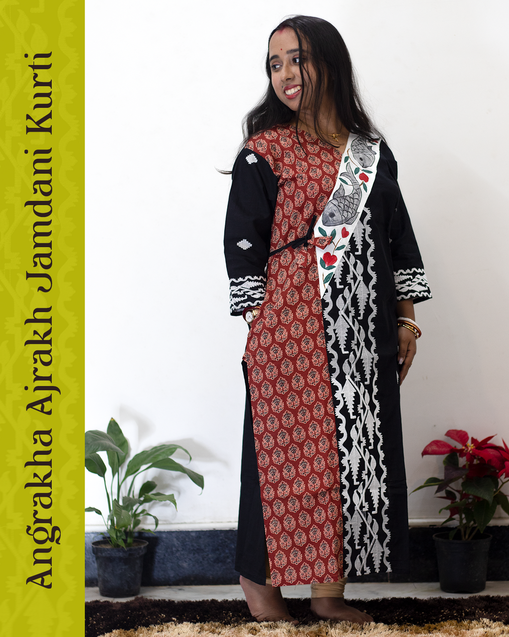 Angrakha Ajrakh Jamdani Kurti