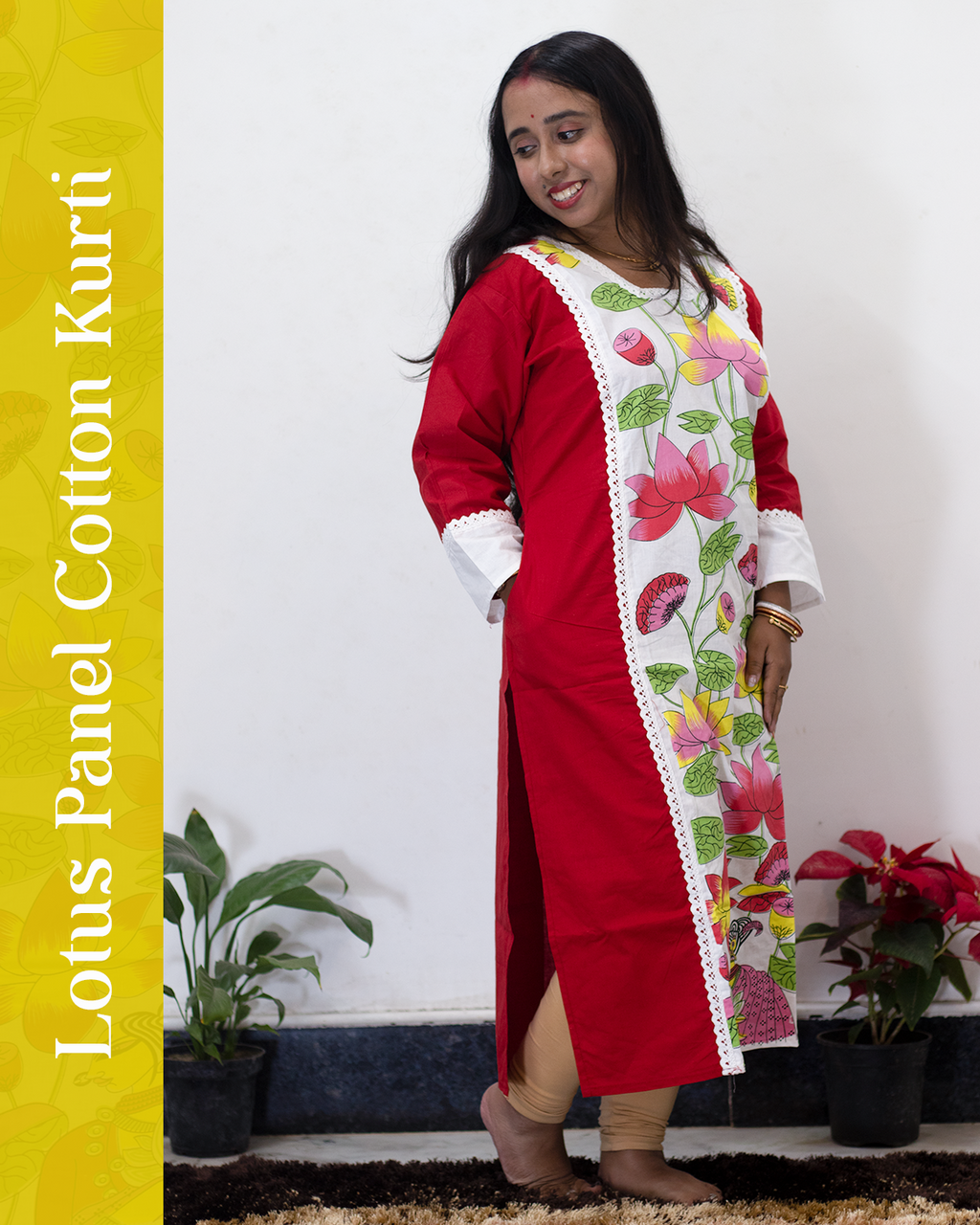 Lotus Panel Cotton Kurti