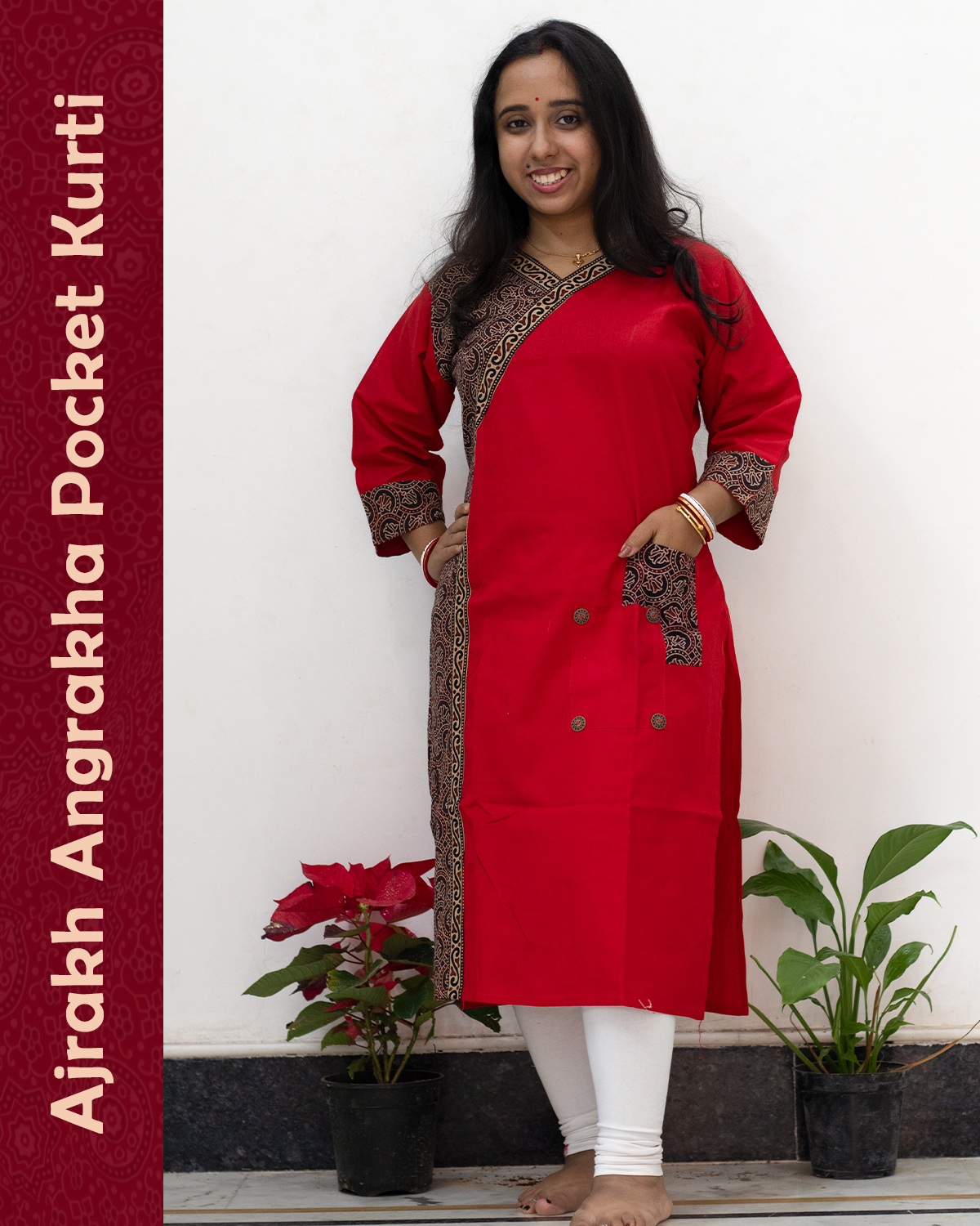 Ajrakh Angrakha Pocket Kurti