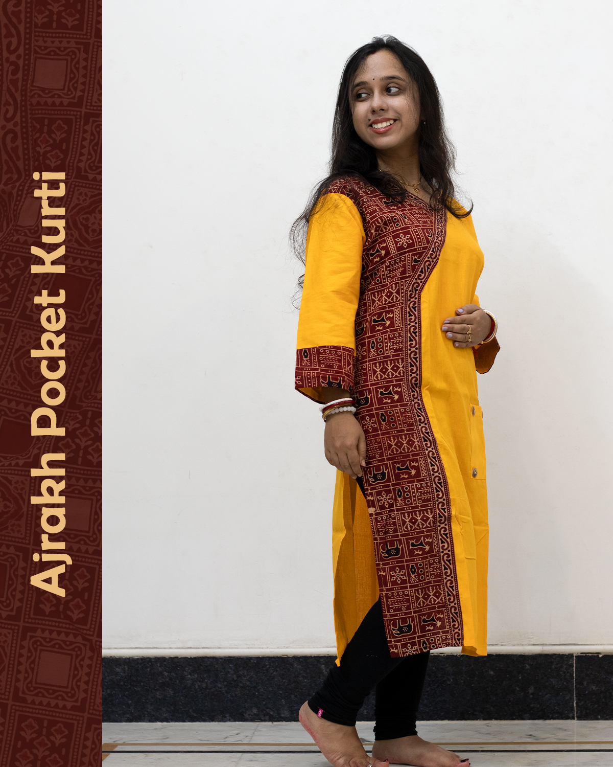 Ajrakh Angrakha Pocket Kurti