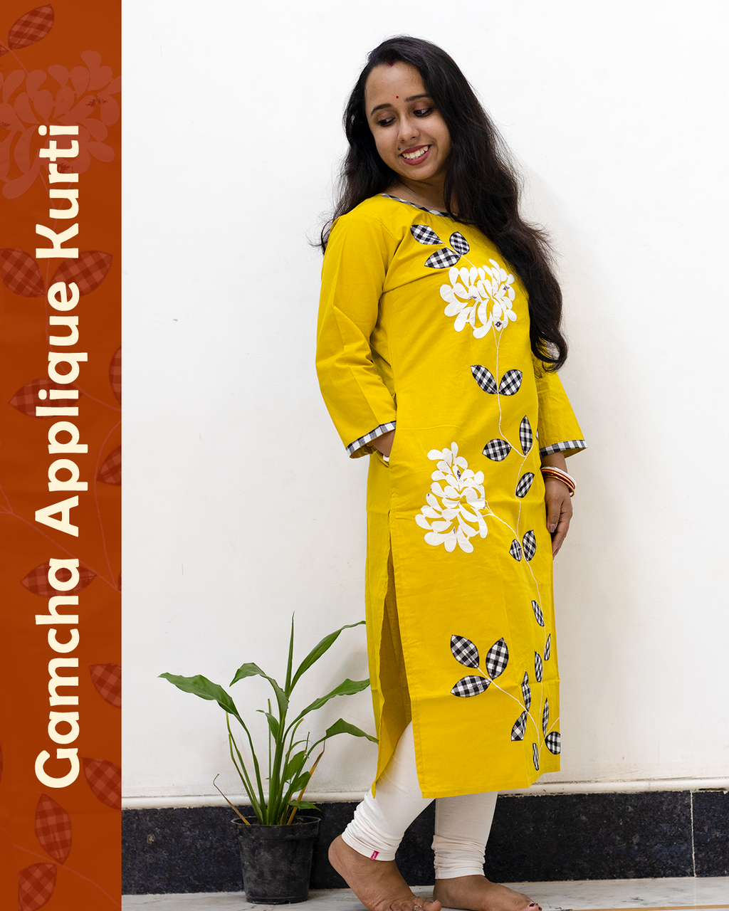 Gamcha Applique Kurti