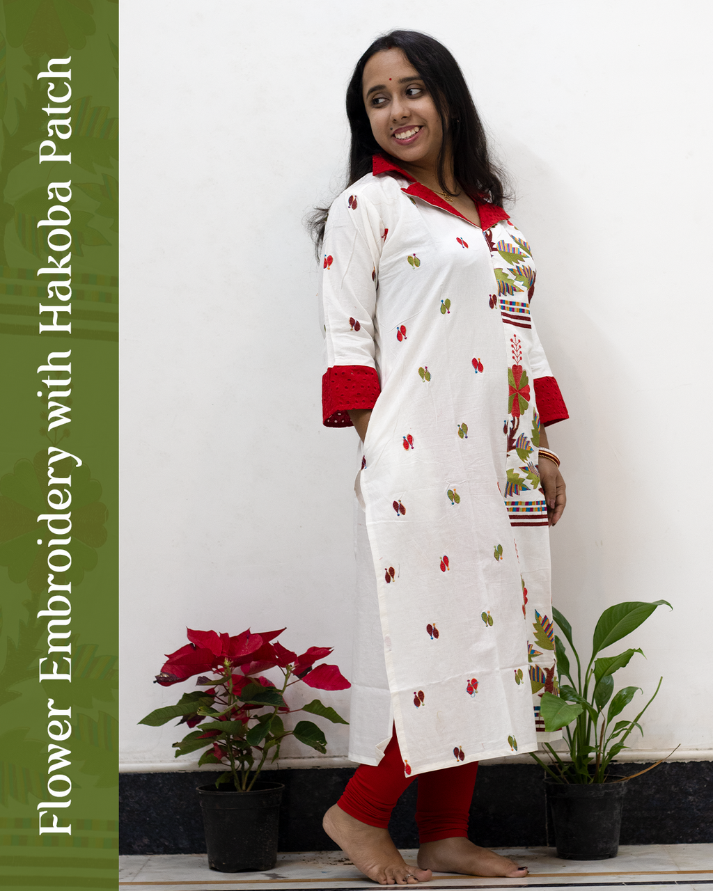 Flower Embroidery with Hakoba Patch