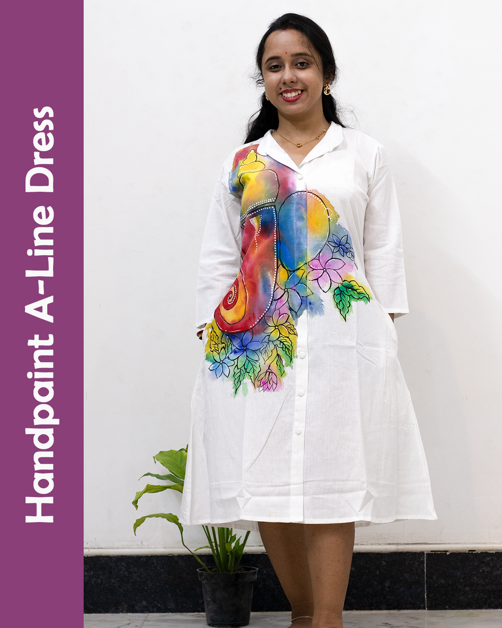 Handpaint A-Line Dress