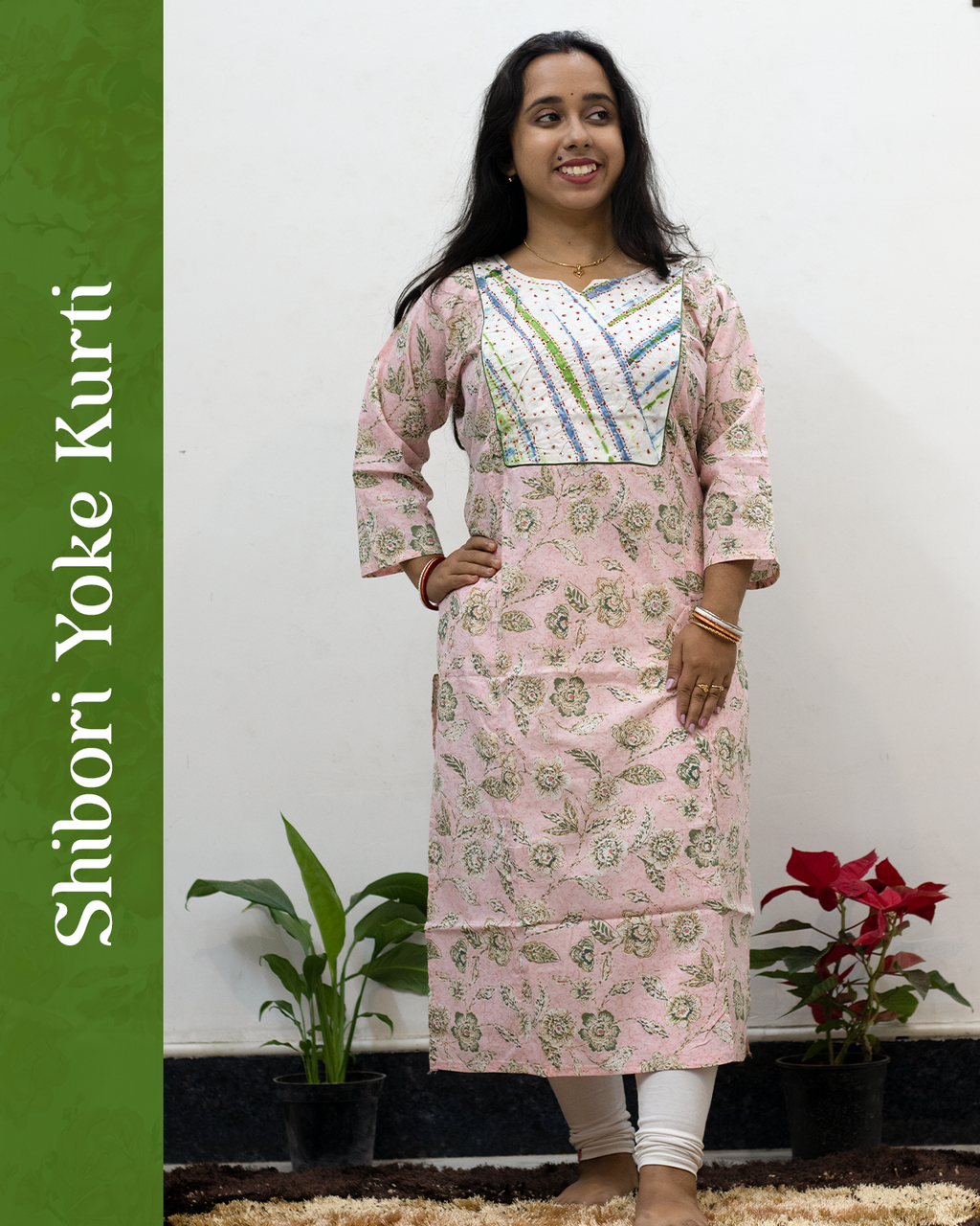 Shibori Yoke Kurti