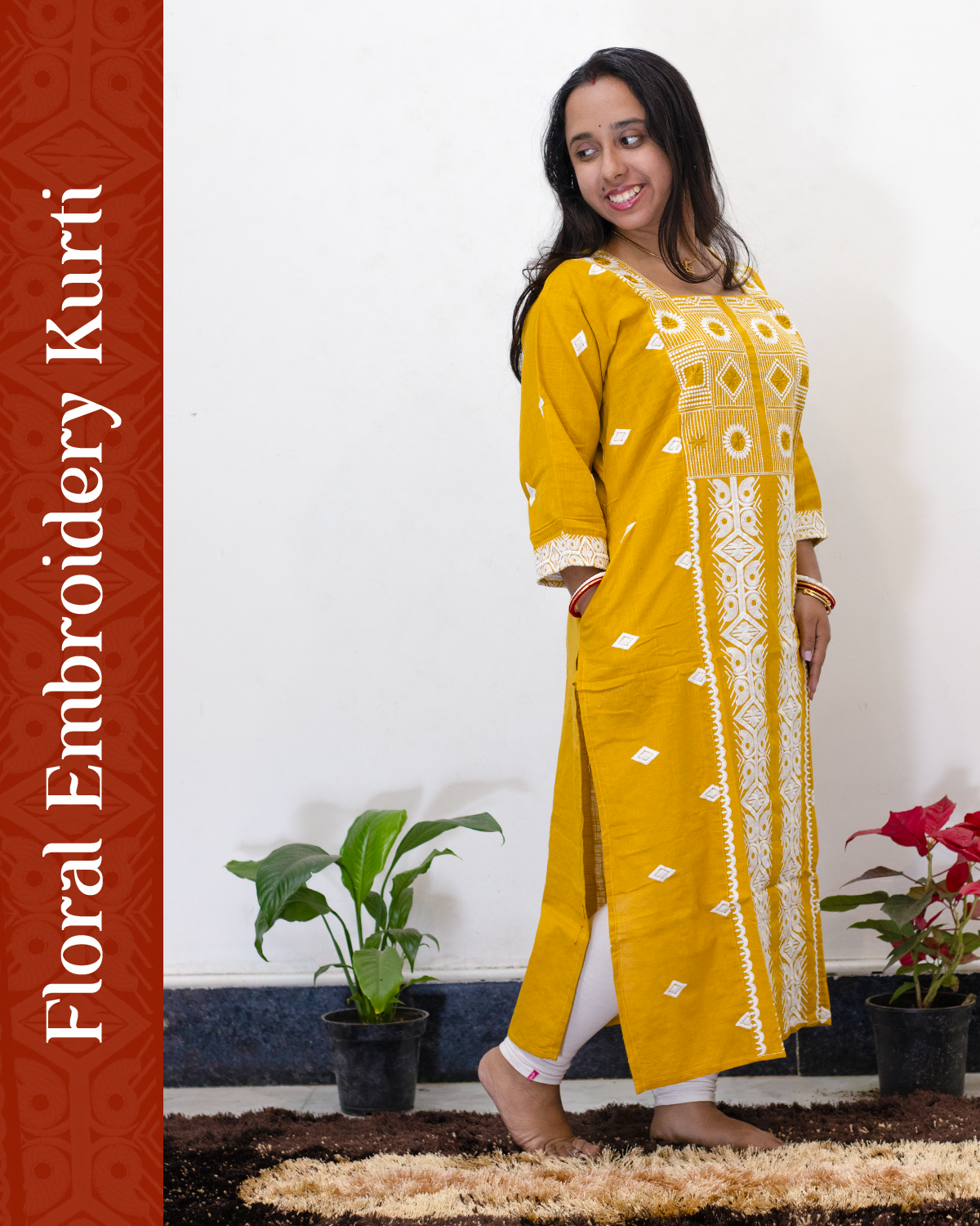 Floral Embroidery Kurti