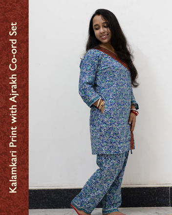 Kalamkari Ajrakh Cotton Co-Ord Set