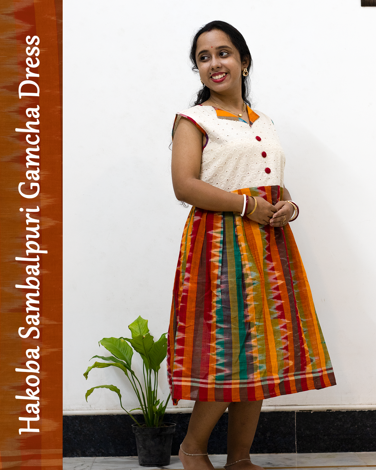 Hakoba Sambalpuri Gamcha Short Dress