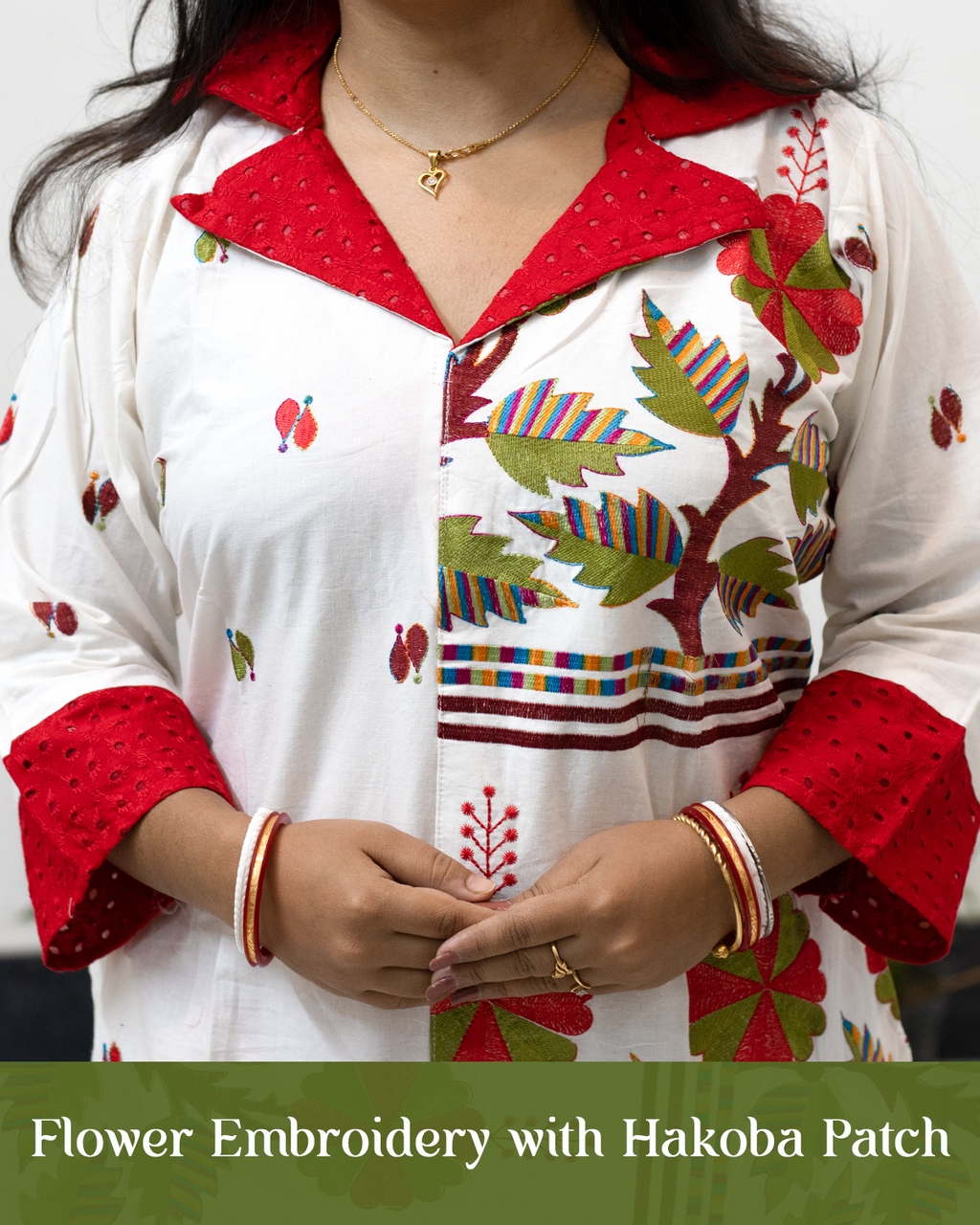 Flower Embroidery with Hakoba Patch