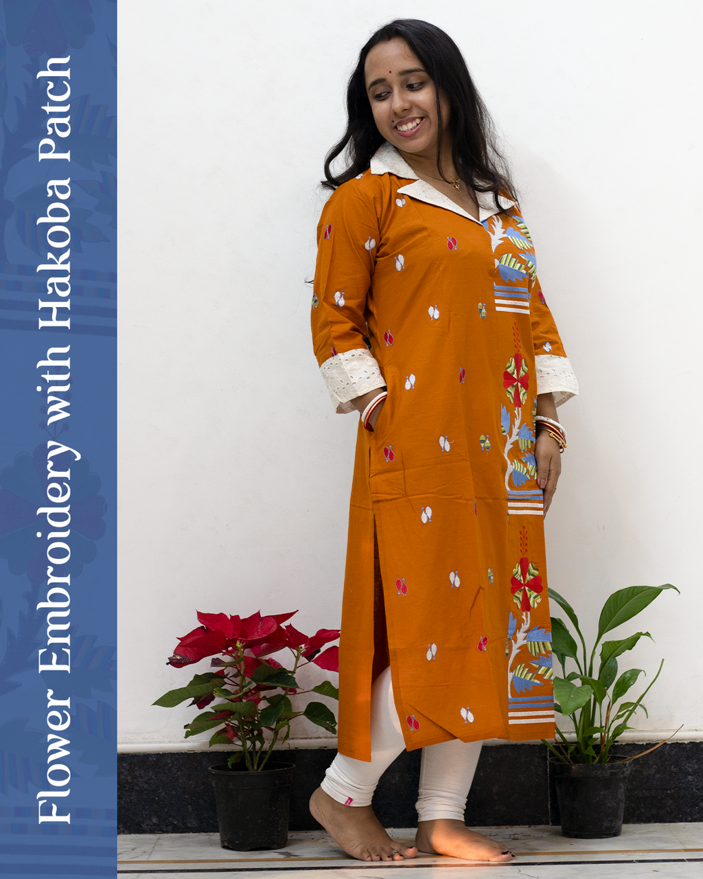 Flower Embroidery with Hakoba Patch