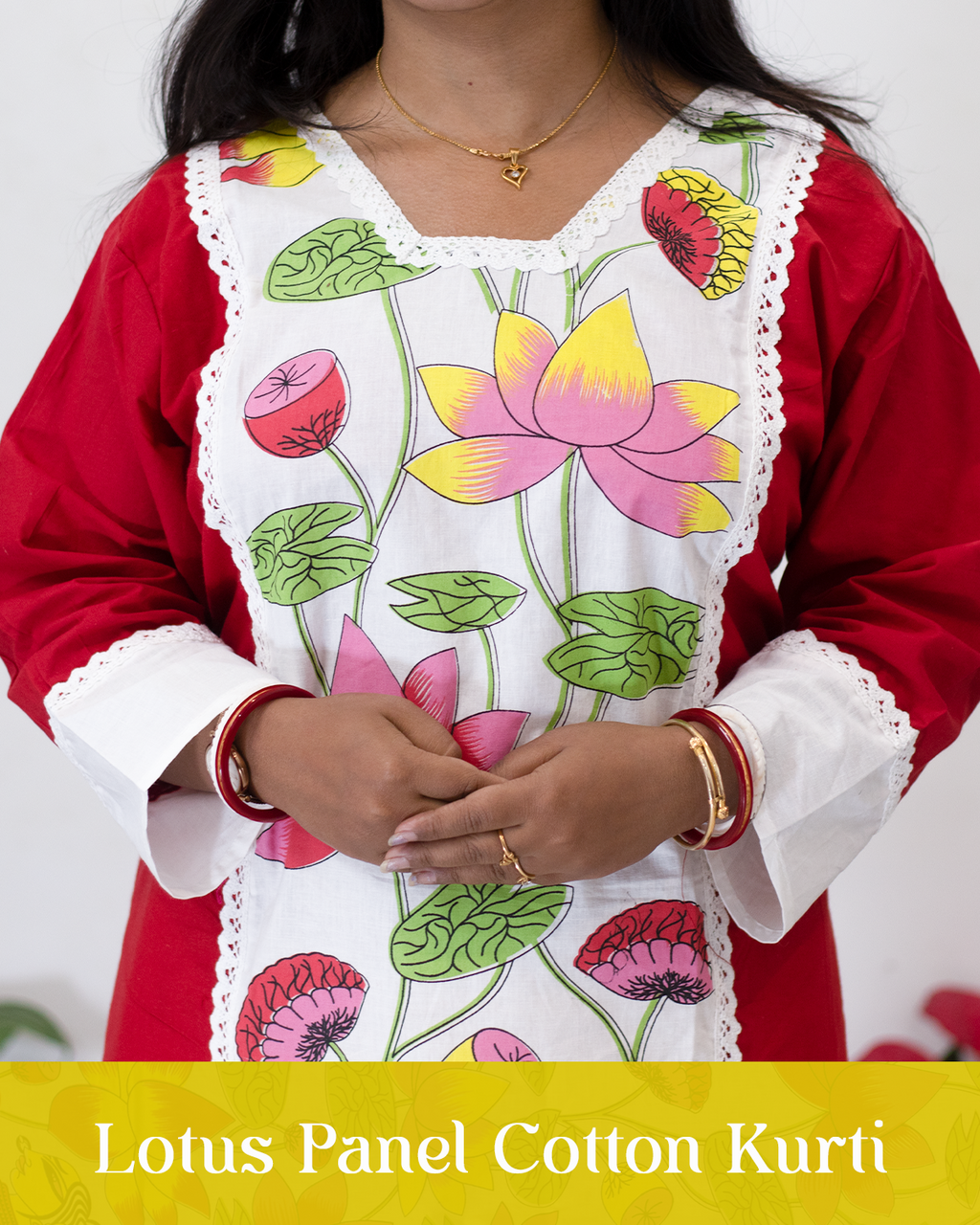 Lotus Panel Cotton Kurti