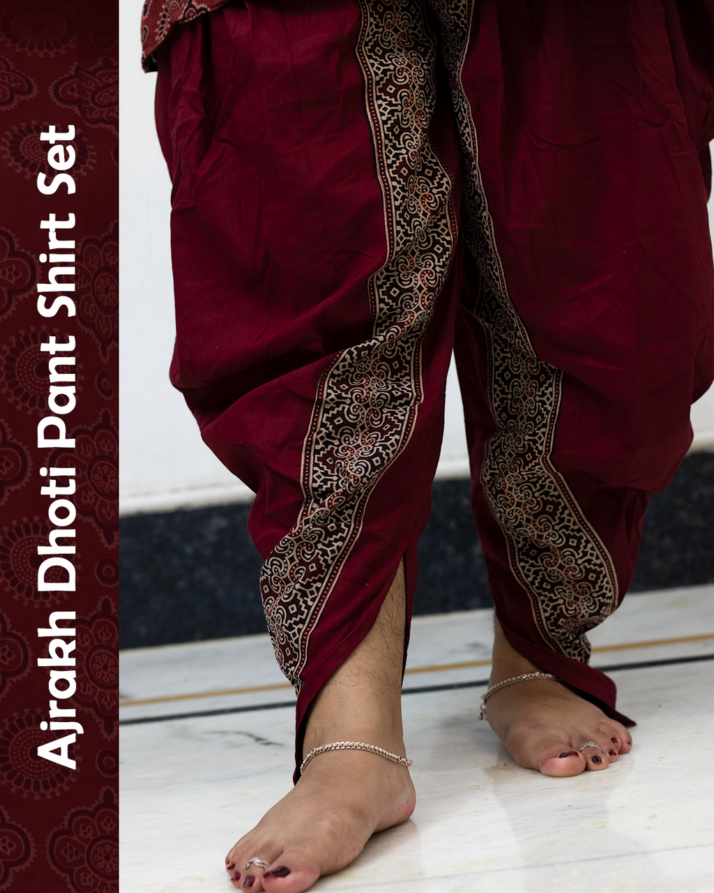 Ajrakh Dhoti Pant Shirt Set