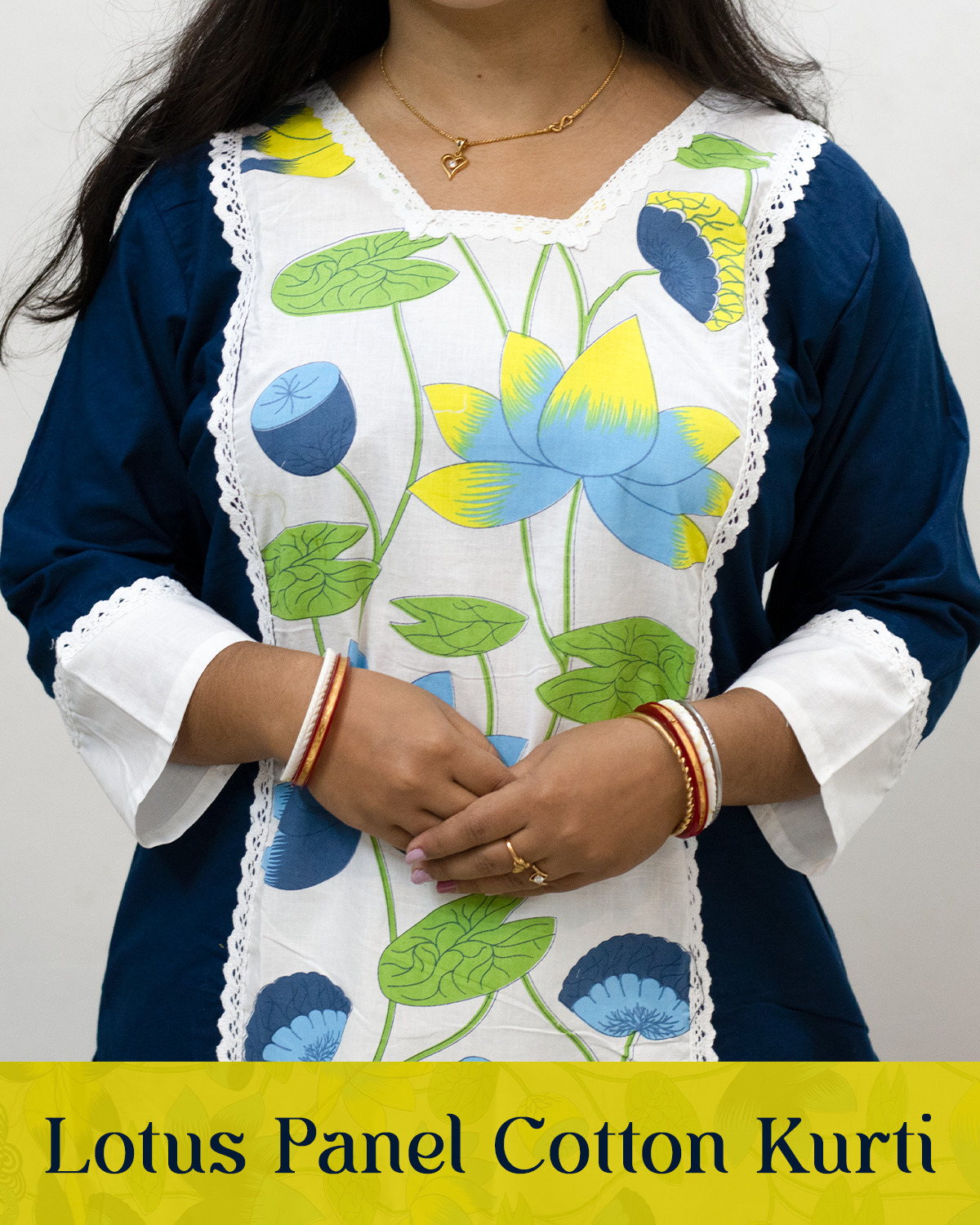 Lotus Panel Cotton Kurti