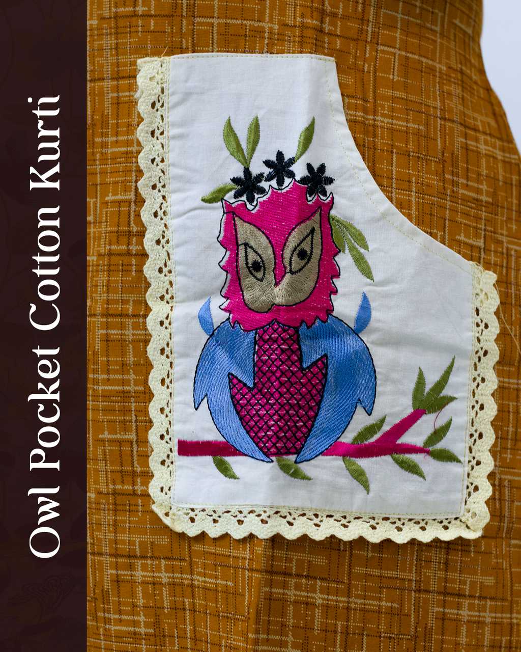 Owl Pocket Cotton Kurti