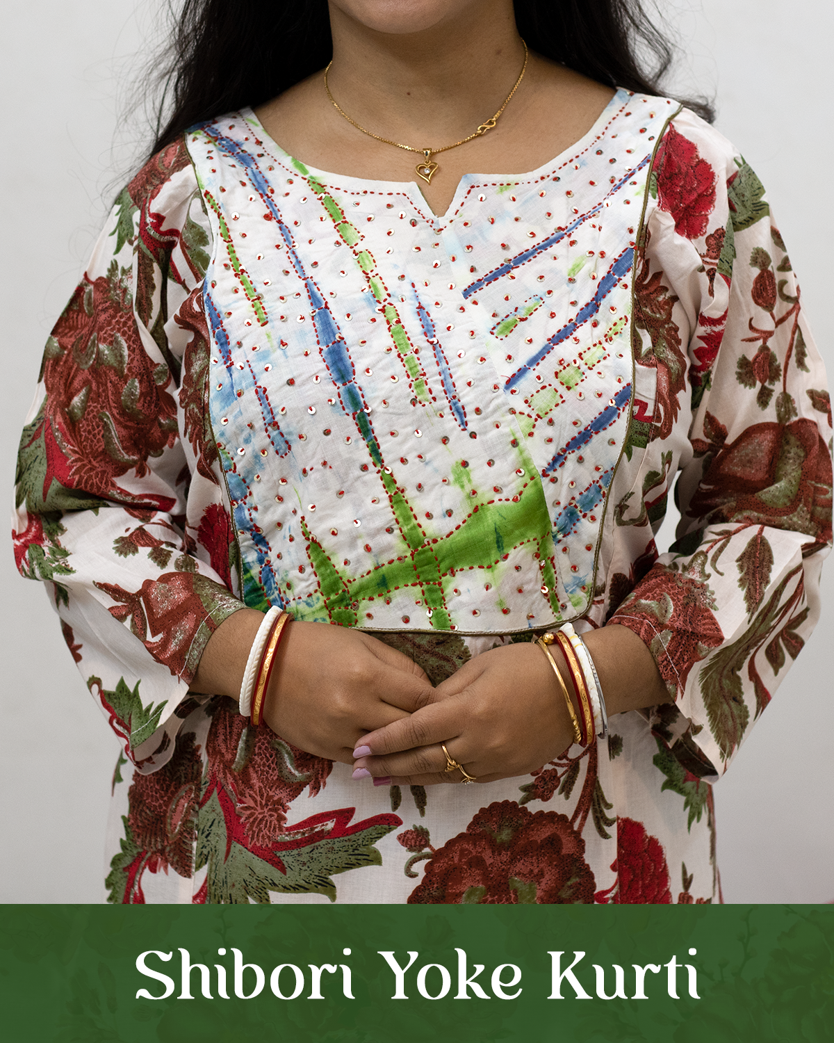Shibori Yoke Kurti
