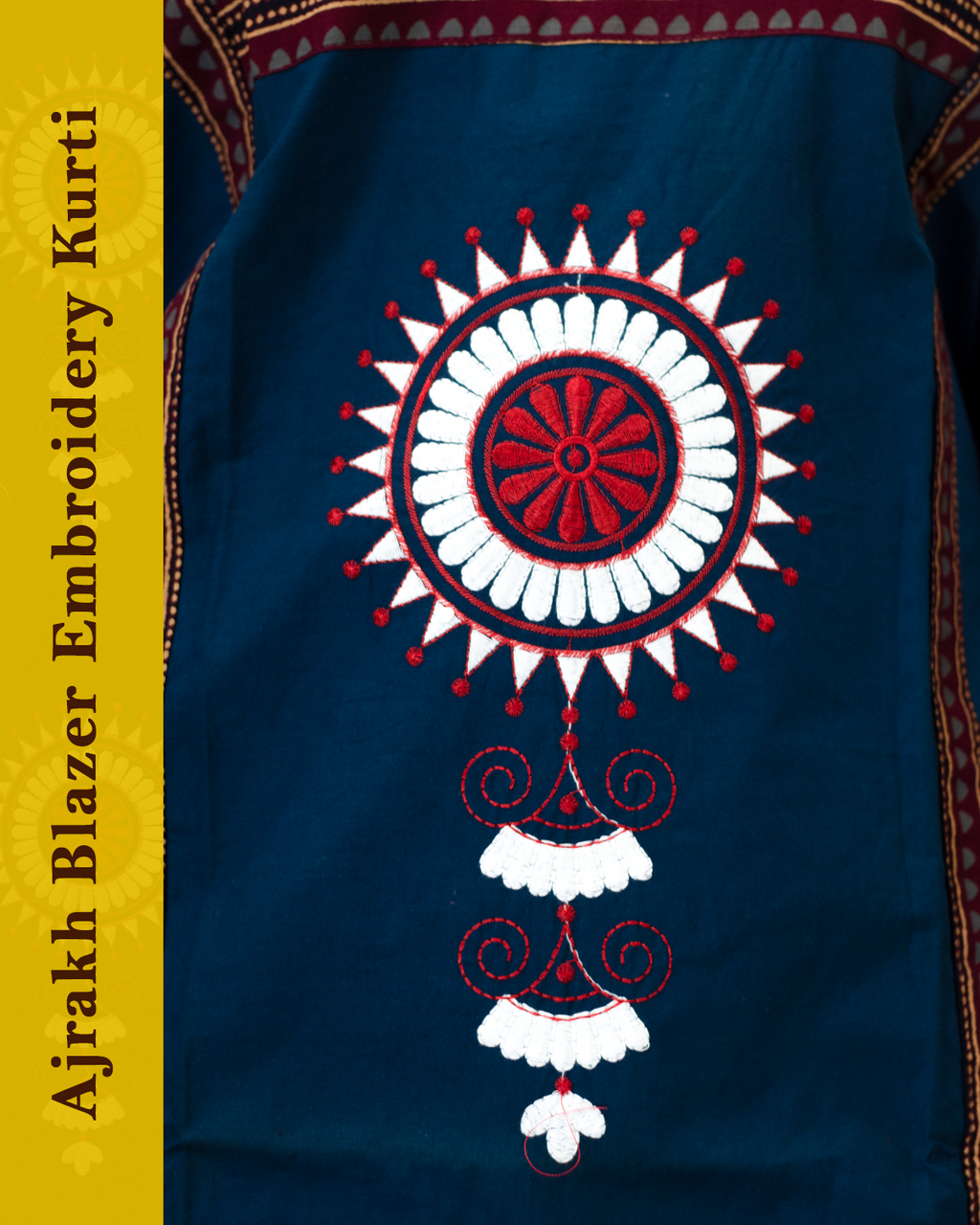 Ajrakh Blazer Embroidered Kurti