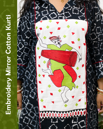 Embroidery Mirror Cotton Kurti