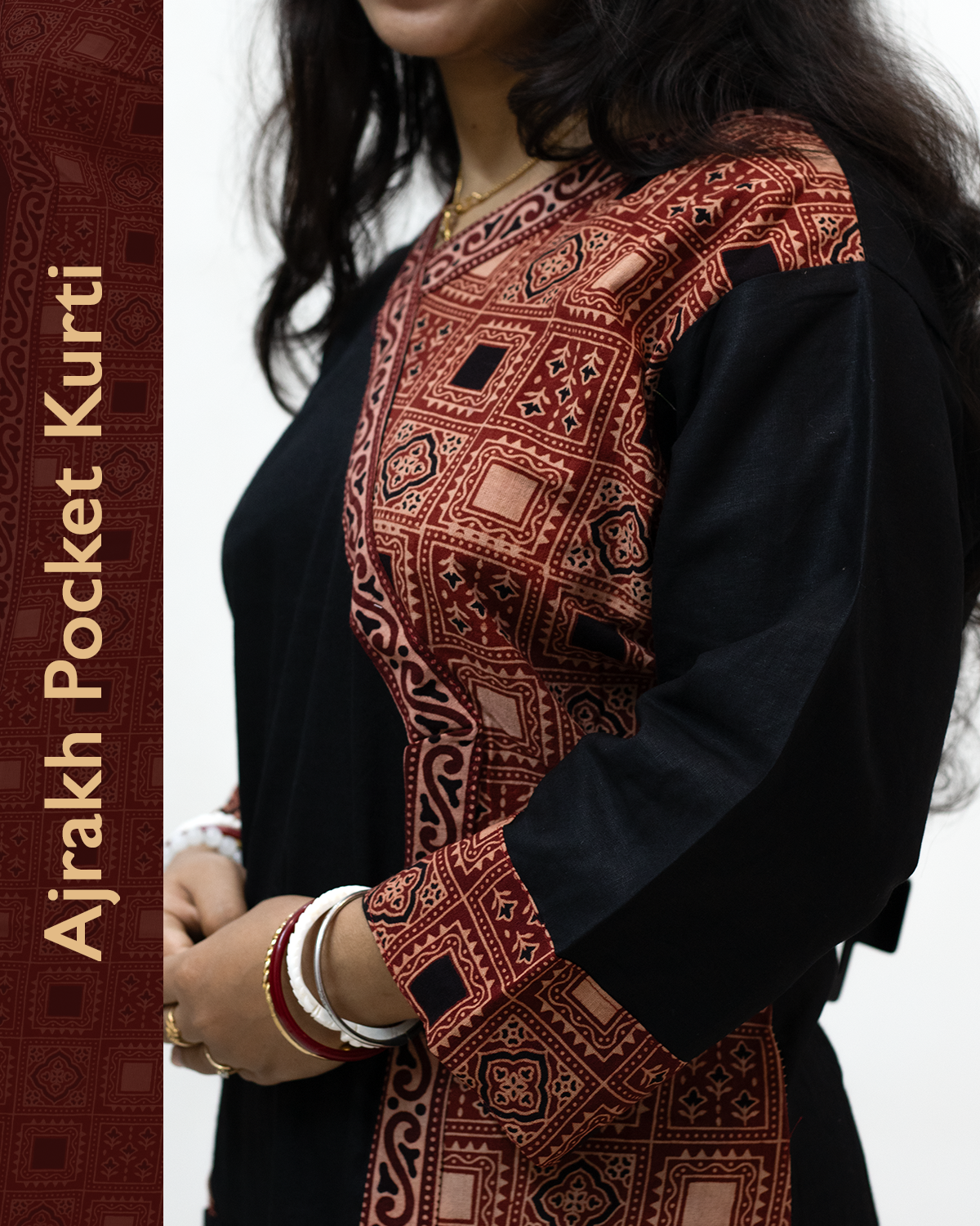 Ajrakh Angrakha Pocket Kurti