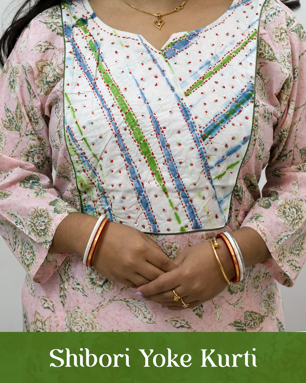 Shibori Yoke Kurti