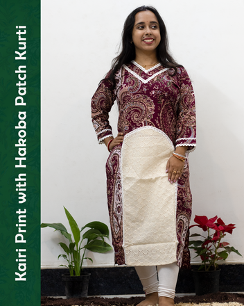 Kairi Print with Hakoba Patch Kurti