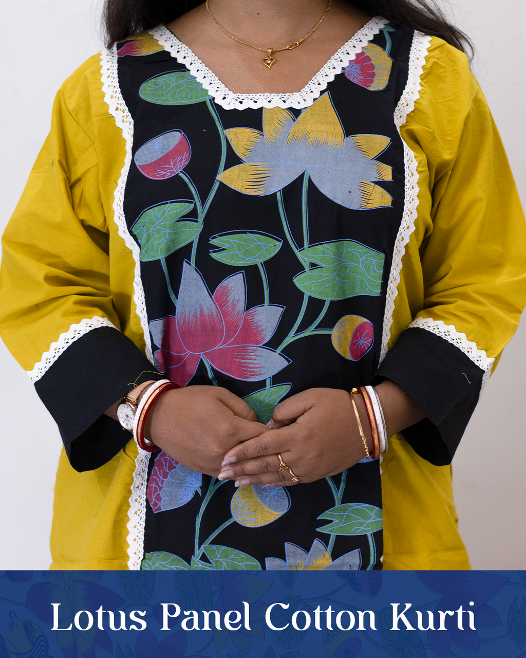 Lotus Panel Cotton Kurti