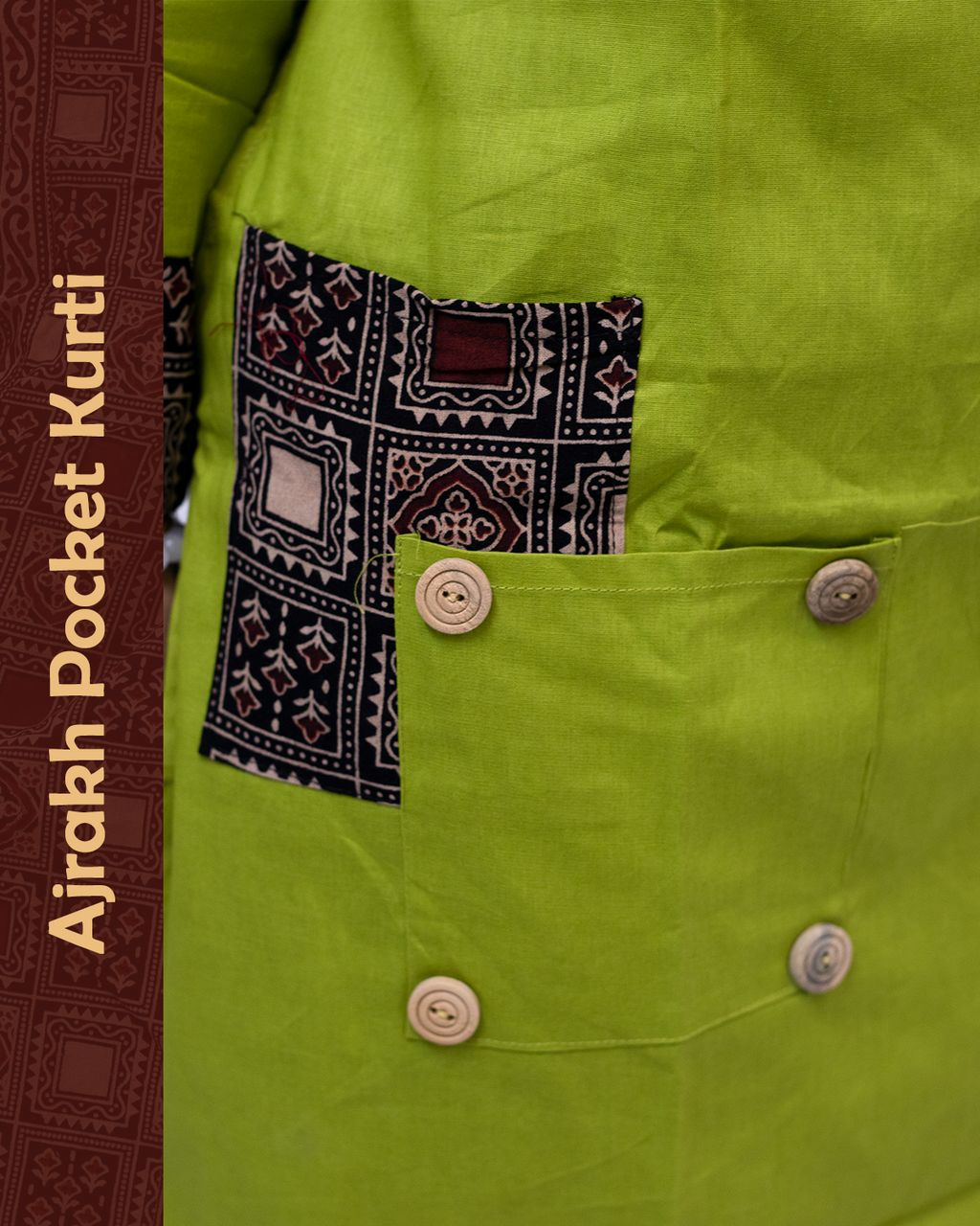 Ajrakh Angrakha Pocket Kurti
