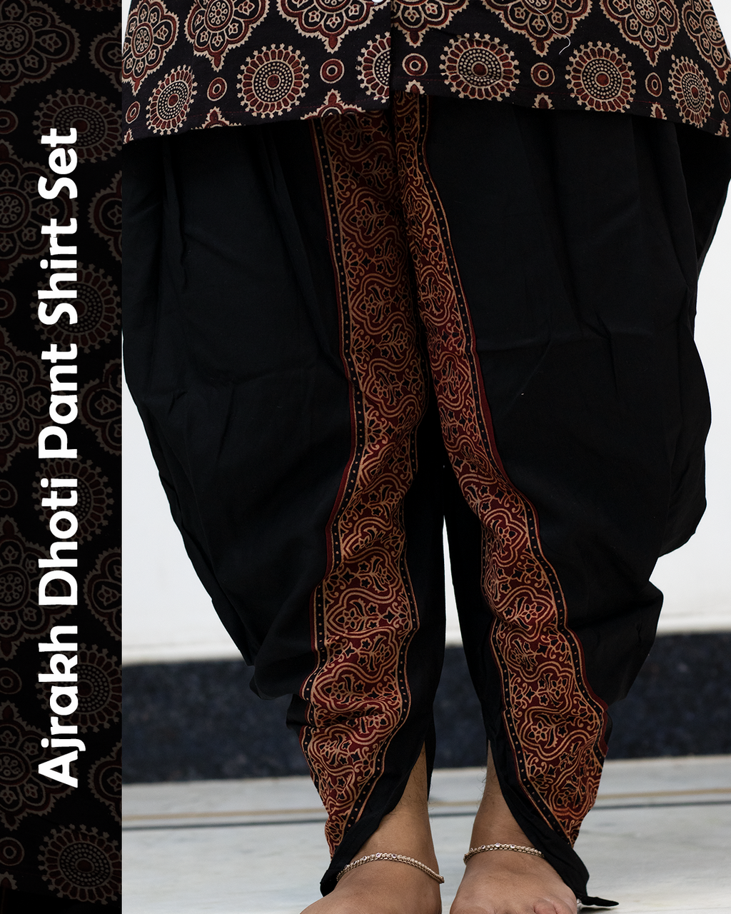 Ajrakh Dhoti Pant Shirt Set