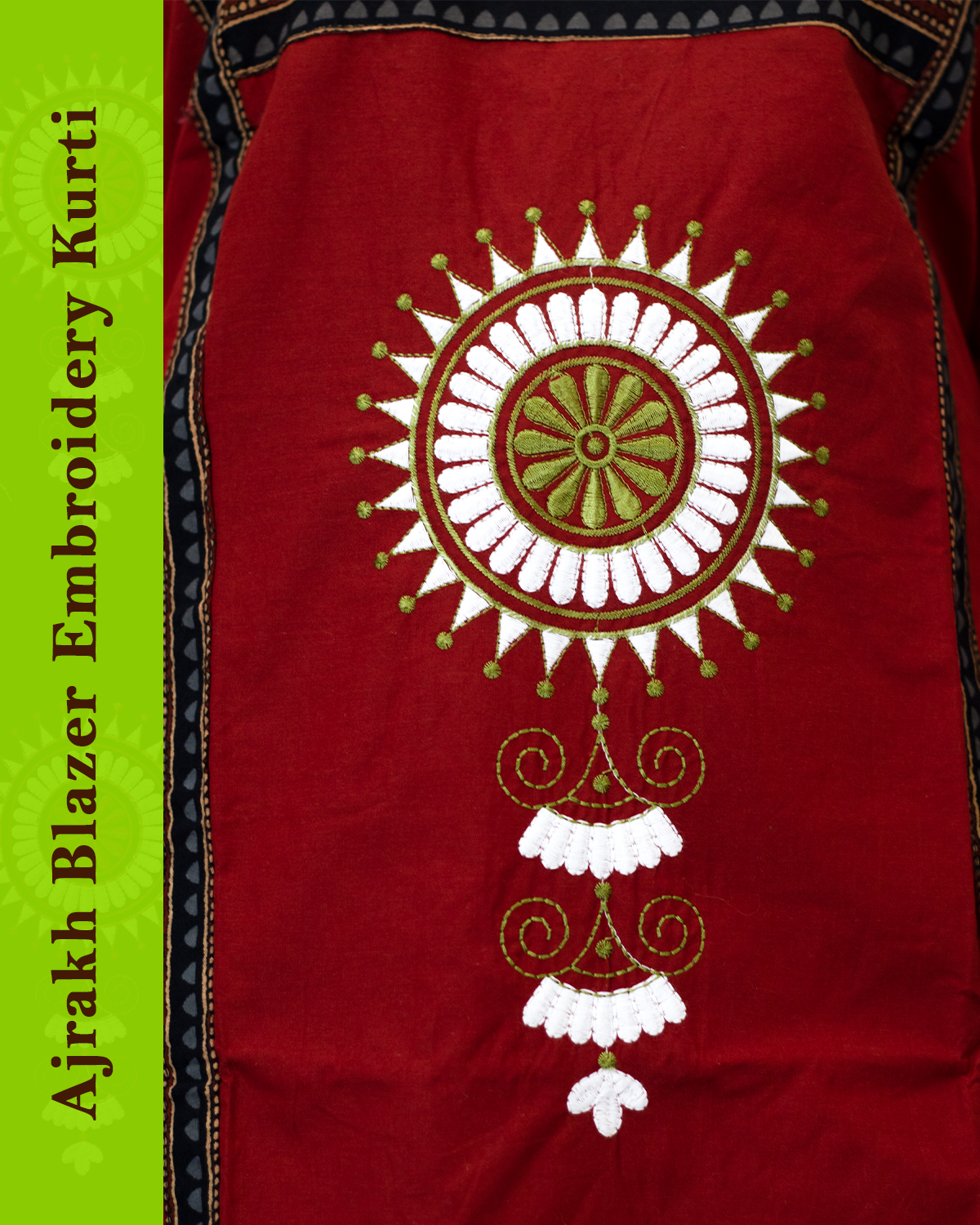 Ajrakh Blazer Embroidered Kurti