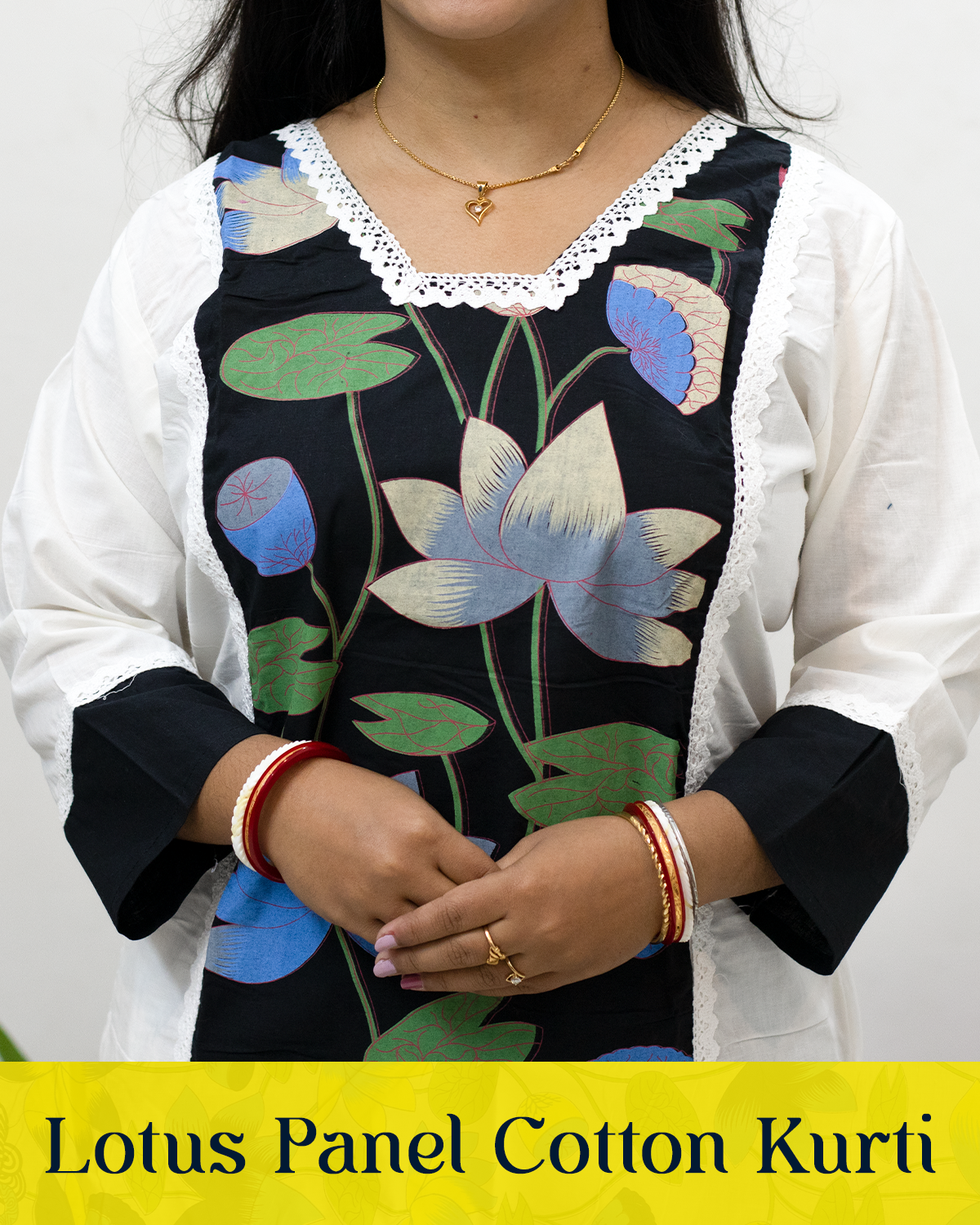 Lotus Panel Cotton Kurti