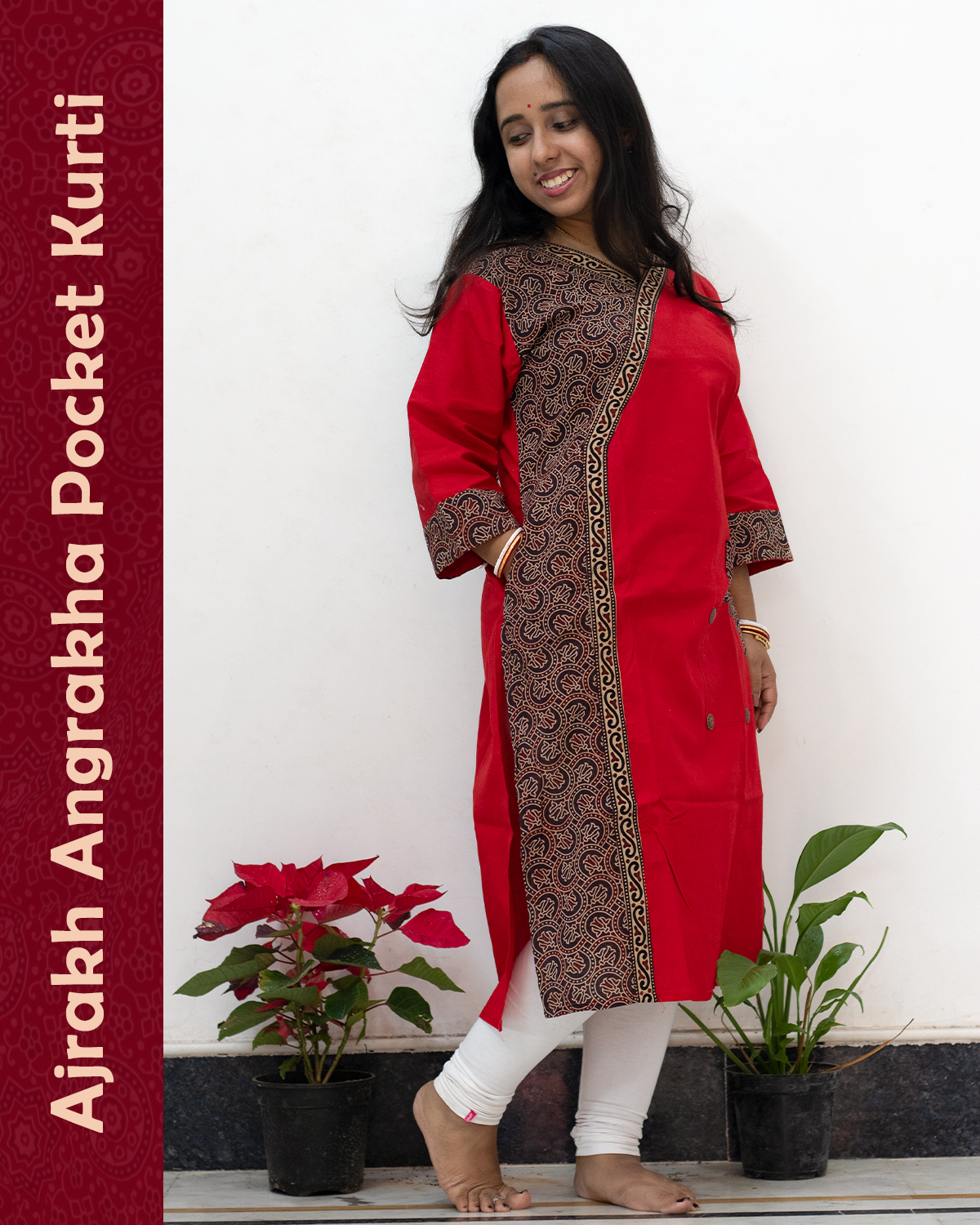 Ajrakh Angrakha Pocket Kurti