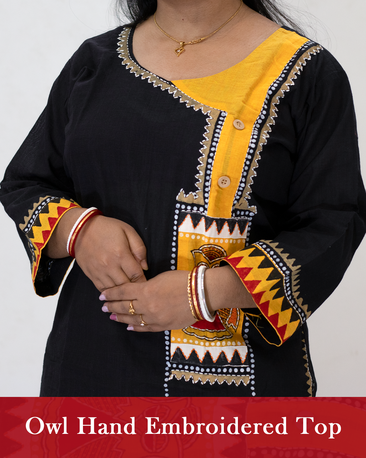 Owl Hand Embroidered Top