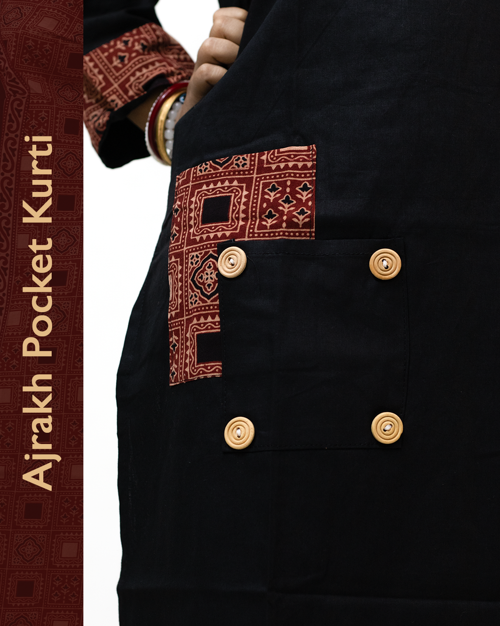 Ajrakh Angrakha Pocket Kurti