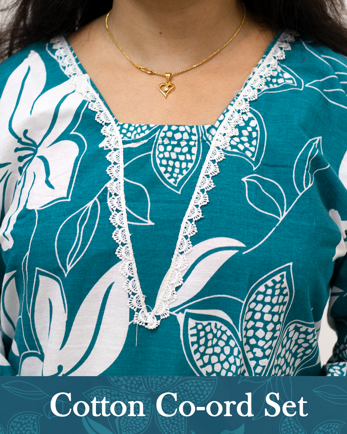 V Neck Cotton Co-Ord Set