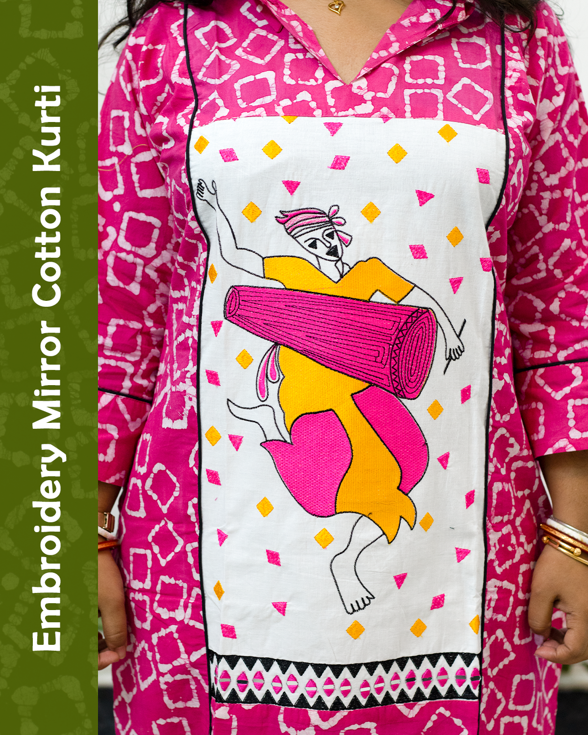 Embroidery Mirror Cotton Kurti