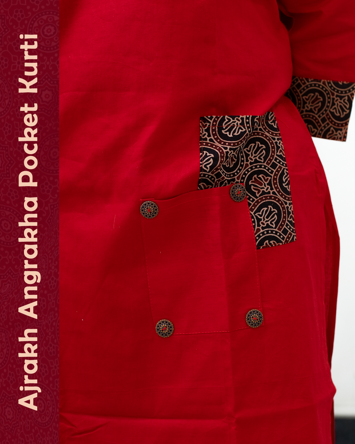 Ajrakh Angrakha Pocket Kurti